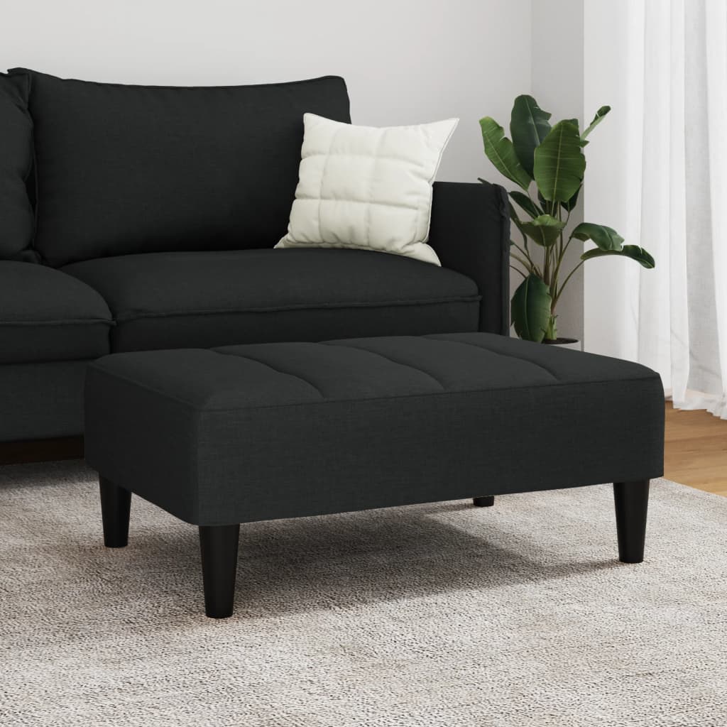 Repose-pied noir 77x55x31 cm velours - XIOS