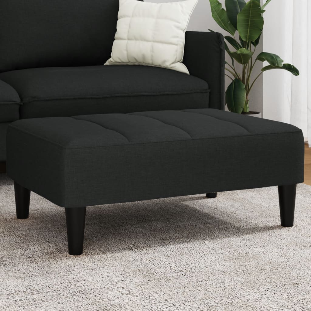 Repose-pied noir 77x55x31 cm velours - XIOS