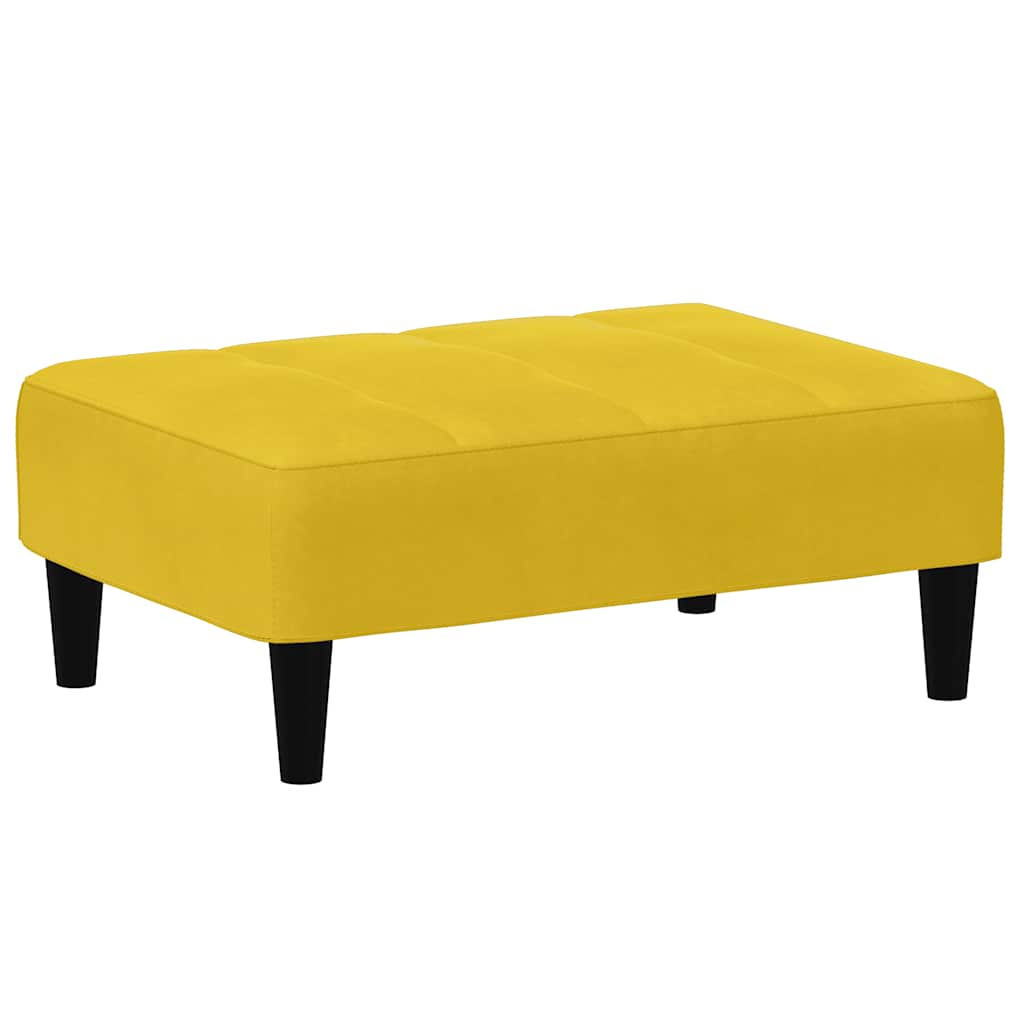 Repose-pied jaune 77x55x31 cm velours - XIOS