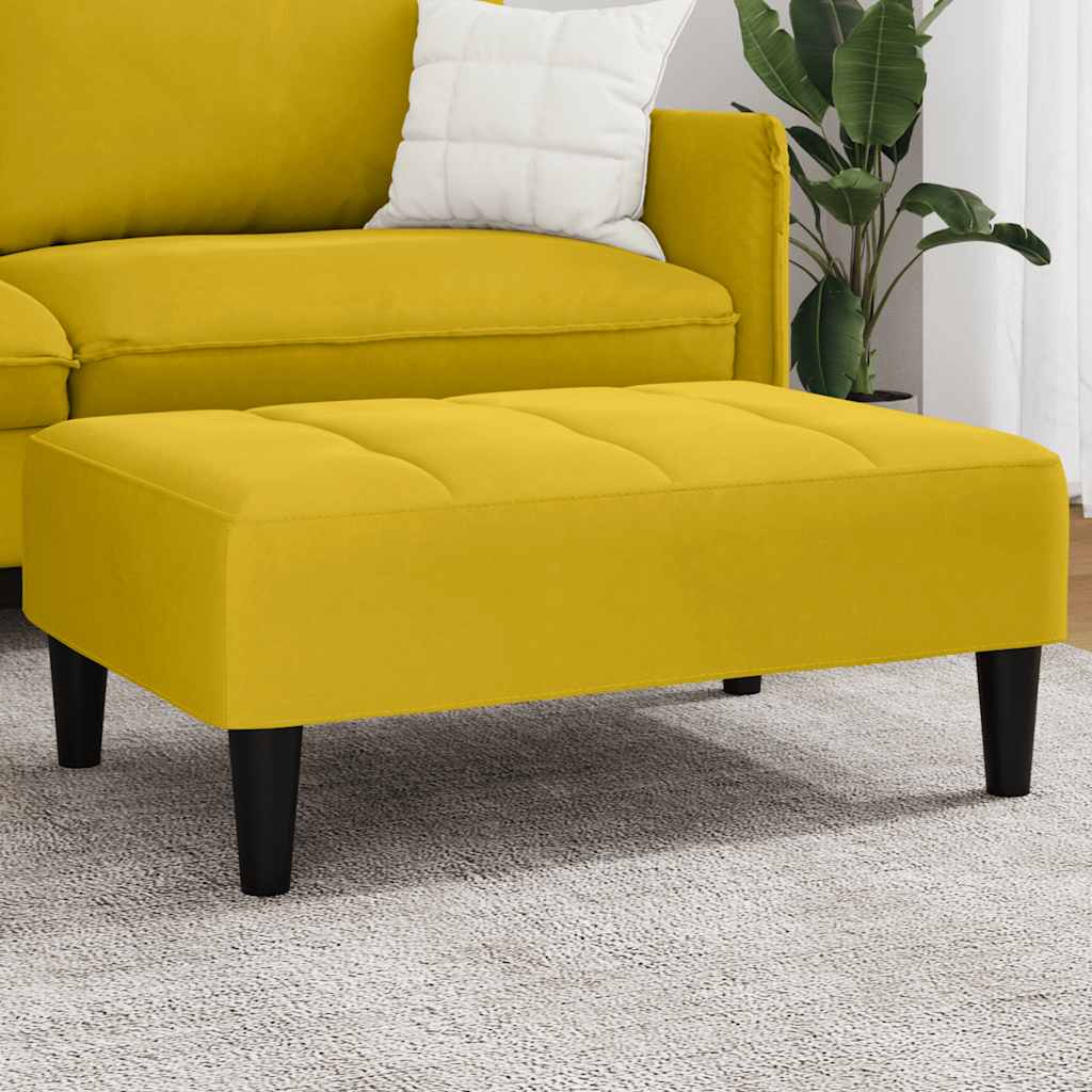 Repose-pied jaune 77x55x31 cm velours - XIOS