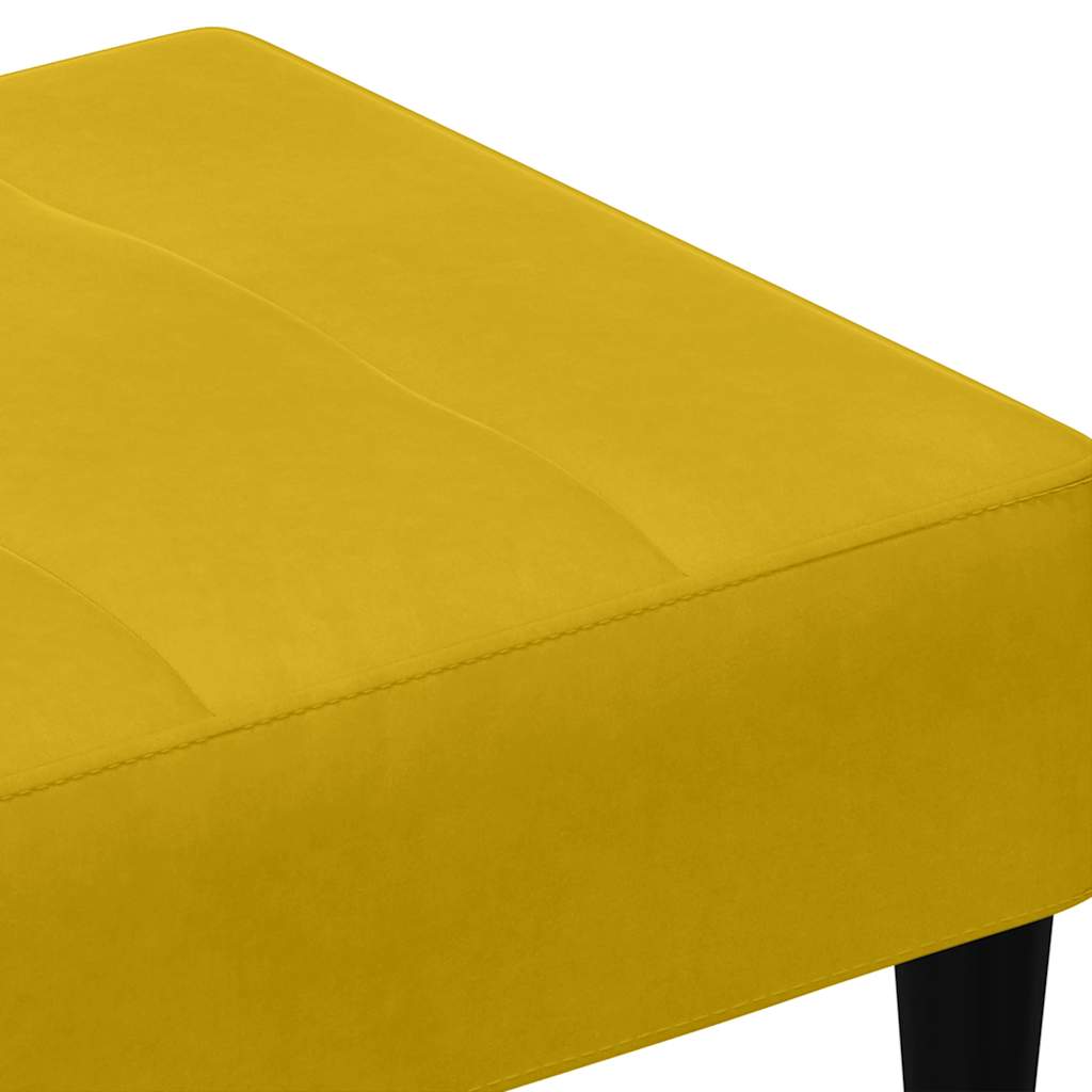 Repose-pied jaune 77x55x31 cm velours - XIOS