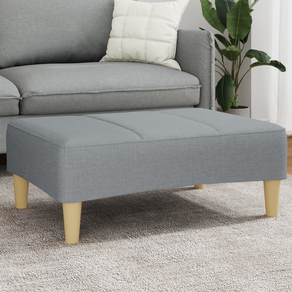 Repose-pied gris clair 77x55x31 cm tissu - XIOS