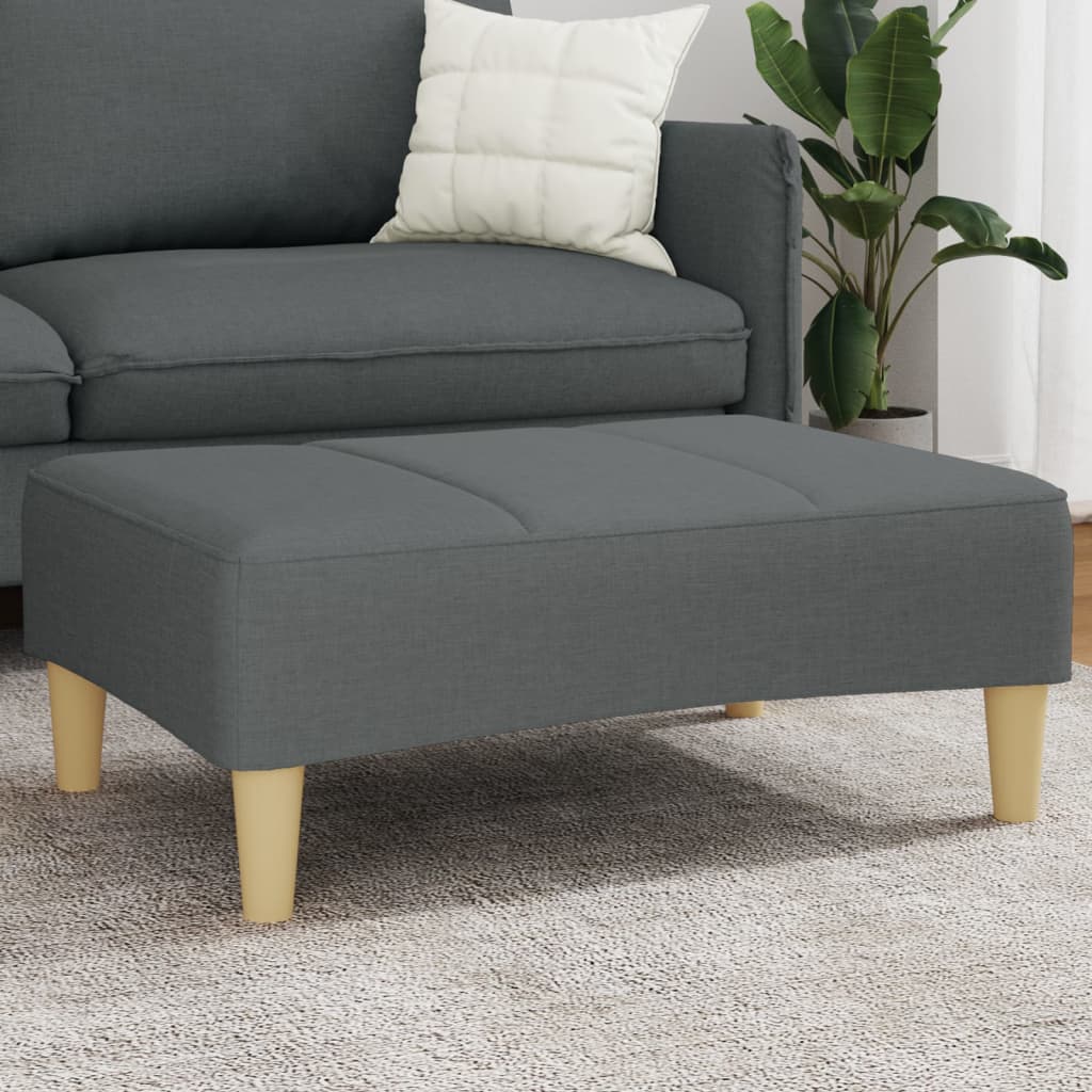 Repose-pied gris foncé 77x55x31 cm tissu - XIOS