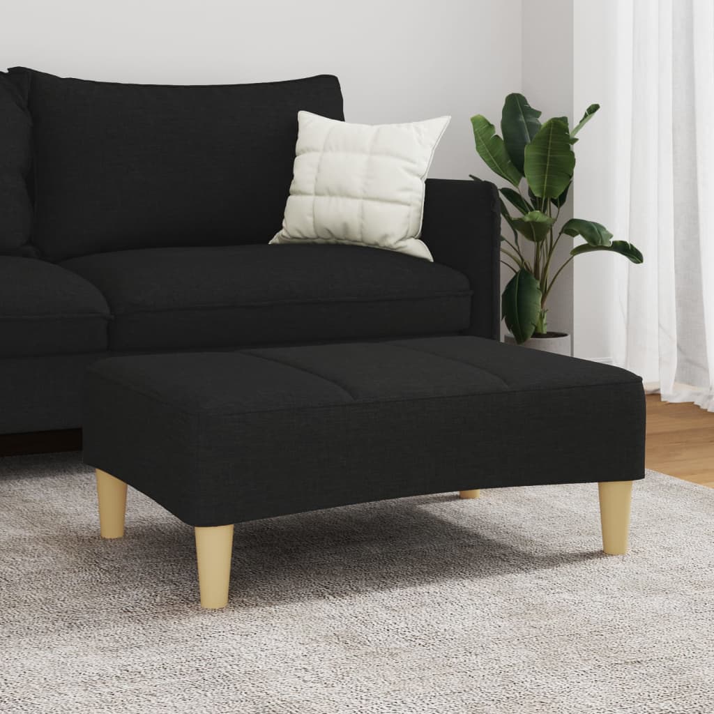 Repose-pied noir 77x55x31 cm tissu - XIOS