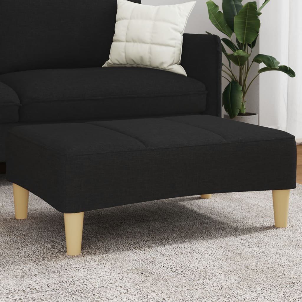 Repose-pied noir 77x55x31 cm tissu - XIOS