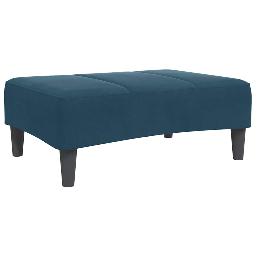Repose-pied bleu 77x55x31 cm velours - XIOS
