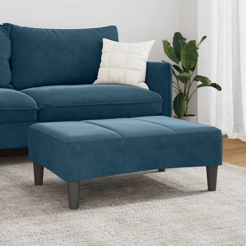 Repose-pied bleu 77x55x31 cm velours - XIOS