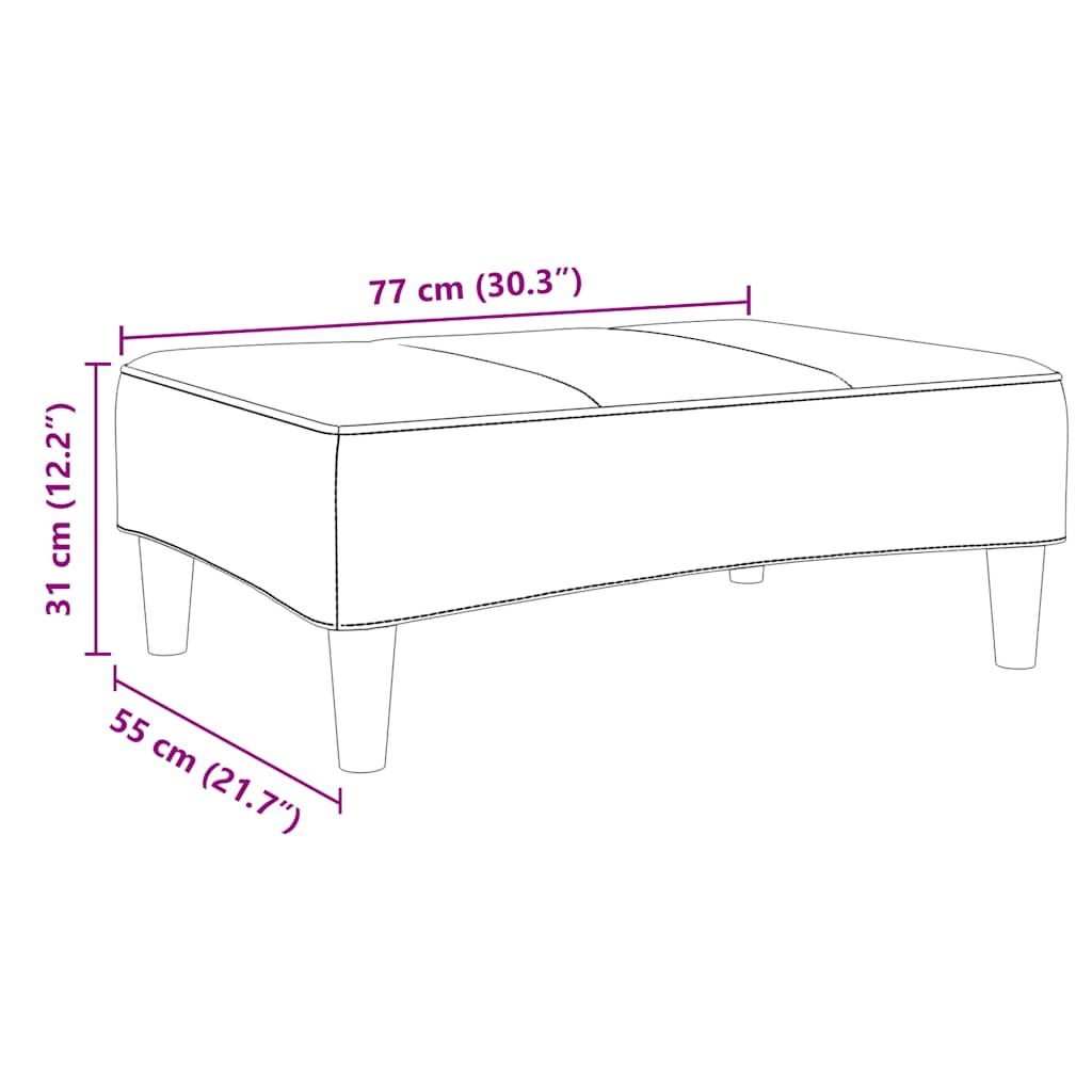 Repose-pied bleu 77x55x31 cm velours - XIOS