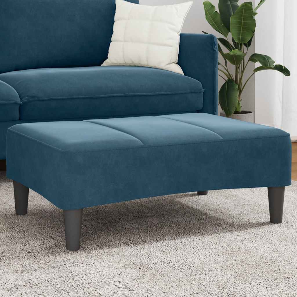 Repose-pied bleu 77x55x31 cm velours - XIOS