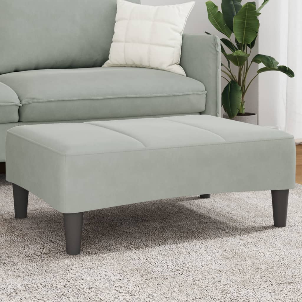 Repose-pied gris clair 77x55x31 cm velours - XIOS