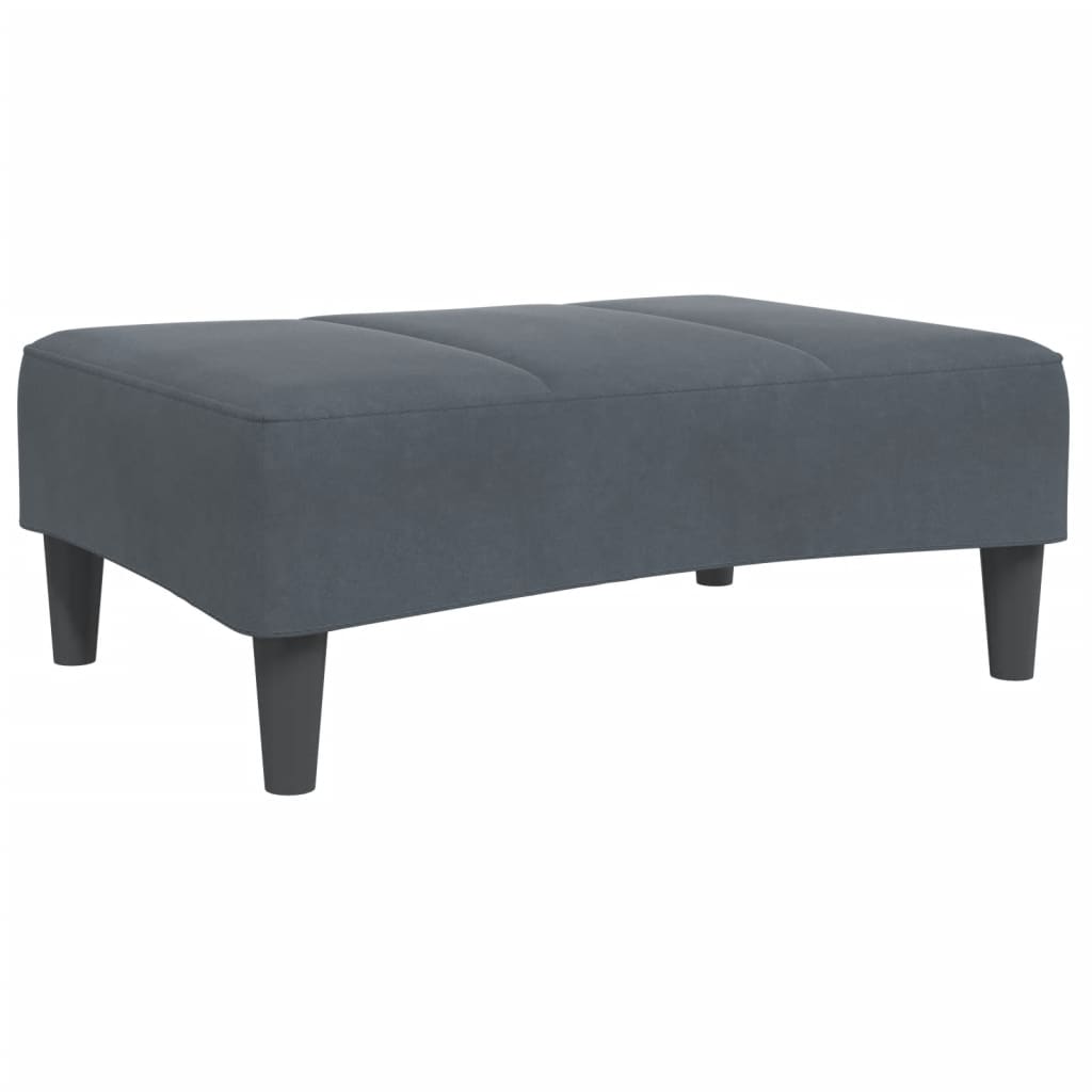 Repose-pied gris foncé 77x55x31 cm velours - XIOS