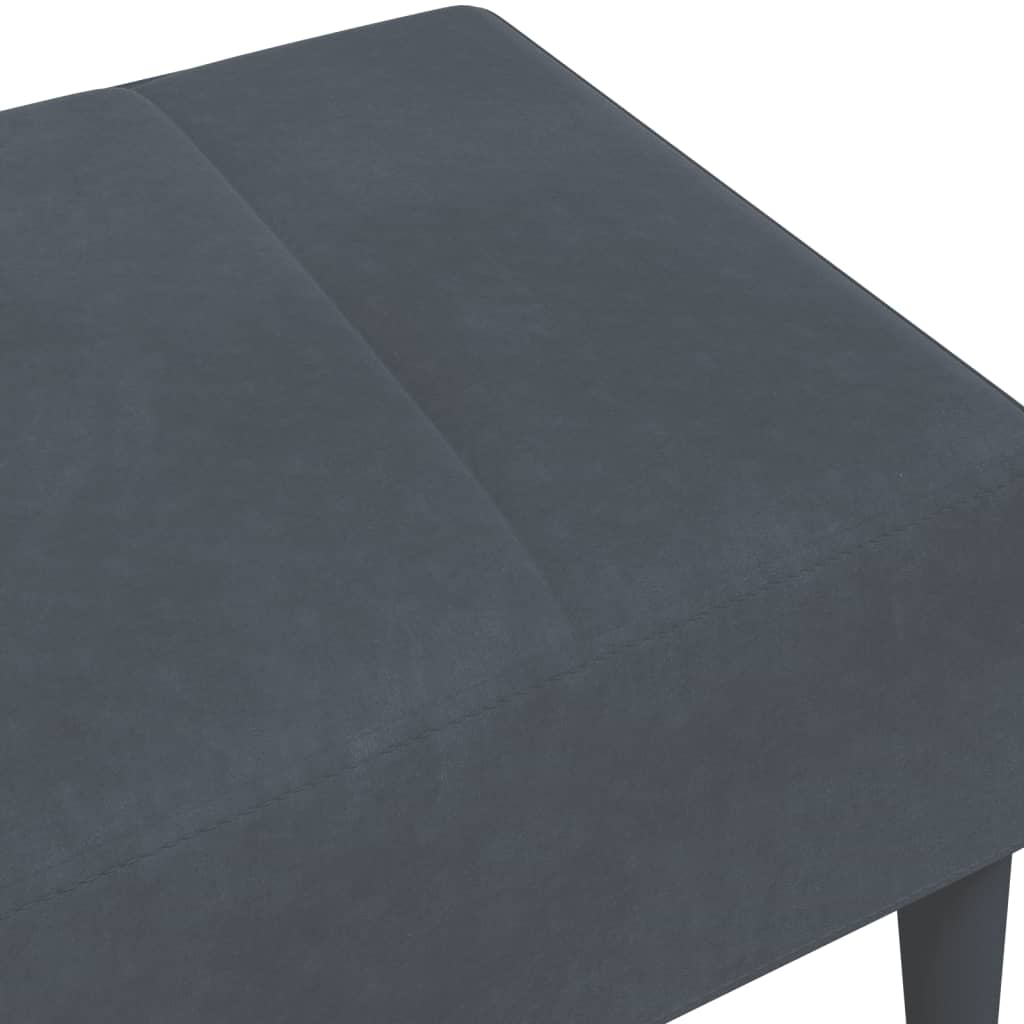 Repose-pied gris foncé 77x55x31 cm velours - XIOS
