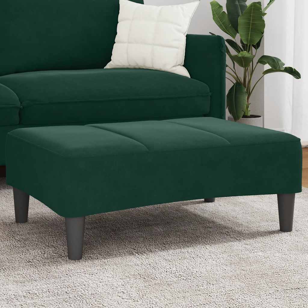 Repose-pied vert foncé 77x55x31 cm velours