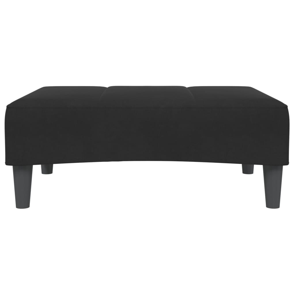 Repose-pied noir 77x55x31 cm velours - XIOS