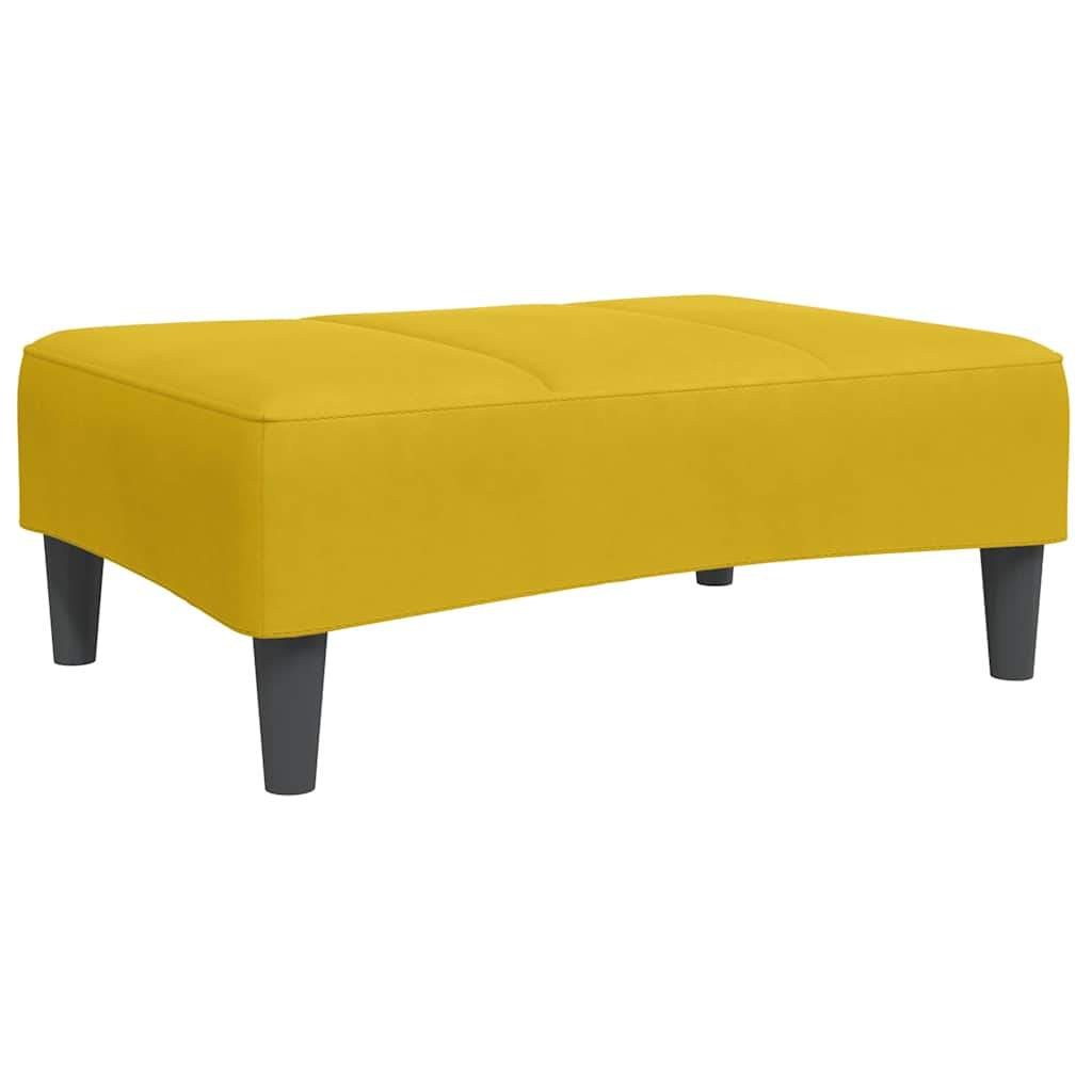 Repose-pied jaune 77x55x31 cm velours - XIOS