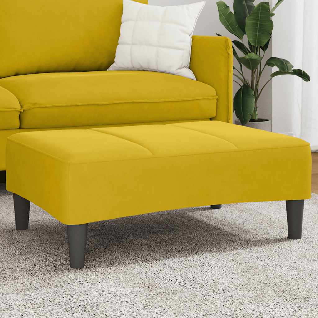 Repose-pied jaune 77x55x31 cm velours - XIOS