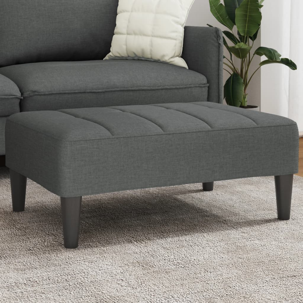 Repose-pied gris foncé 77x55x31 cm tissu - XIOS