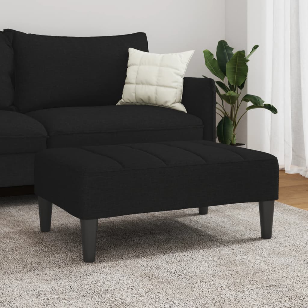 Repose-pied noir 77x55x31 cm tissu - XIOS