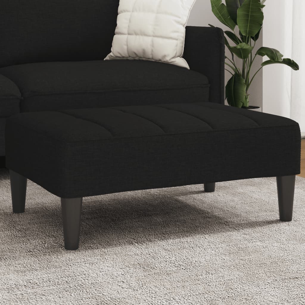 Repose-pied noir 77x55x31 cm tissu - XIOS