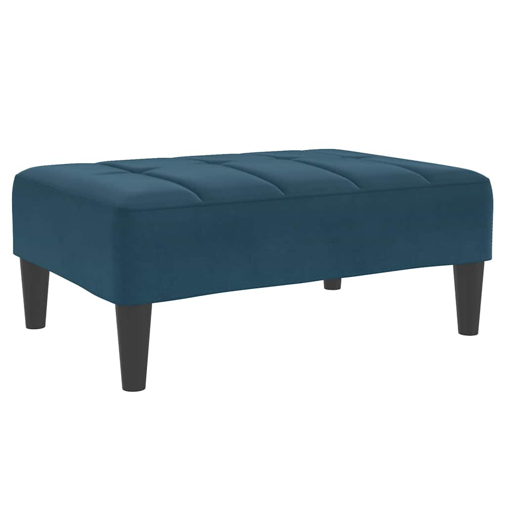 Repose-pied bleu 77x55x31 cm velours - XIOS