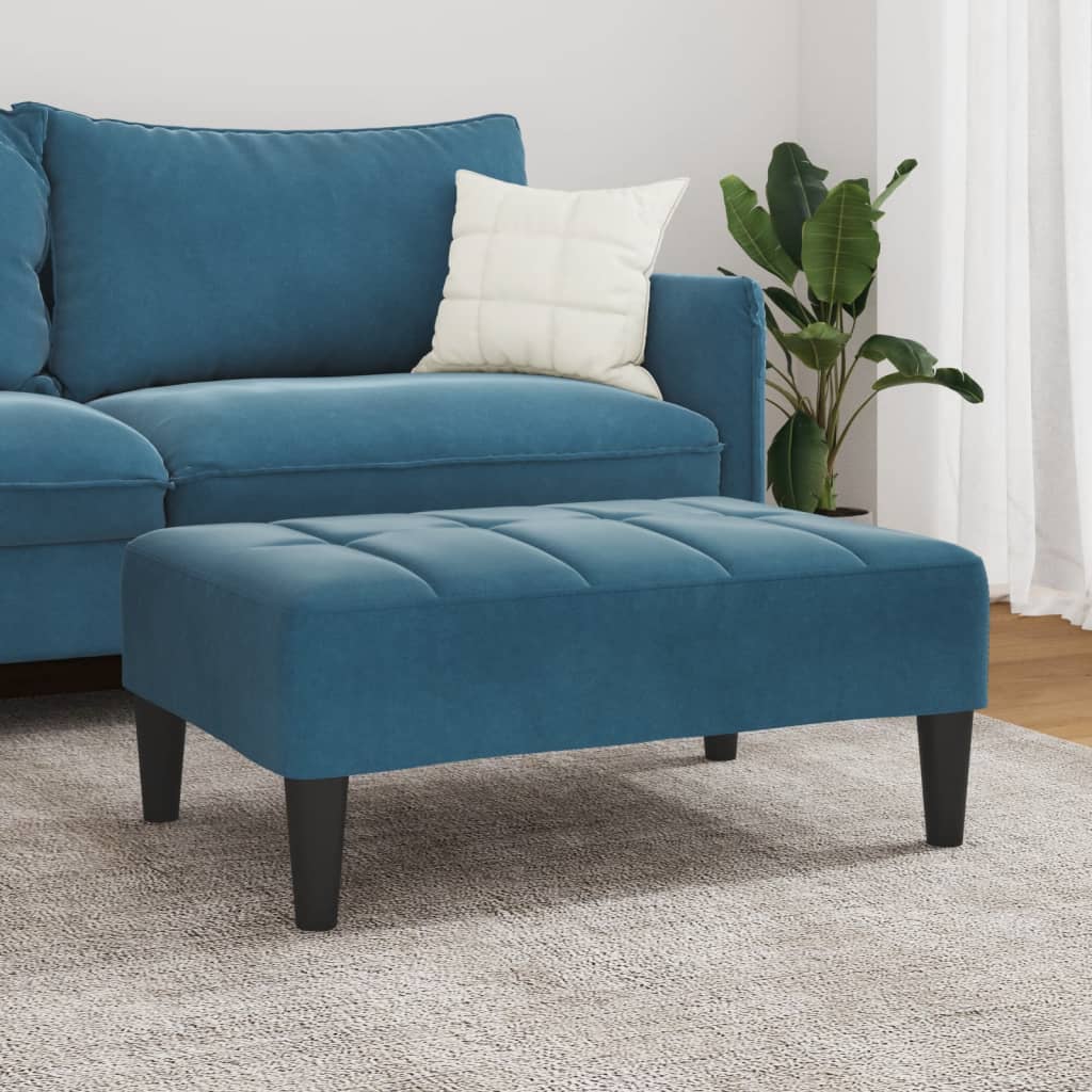 Repose-pied bleu 77x55x31 cm velours - XIOS