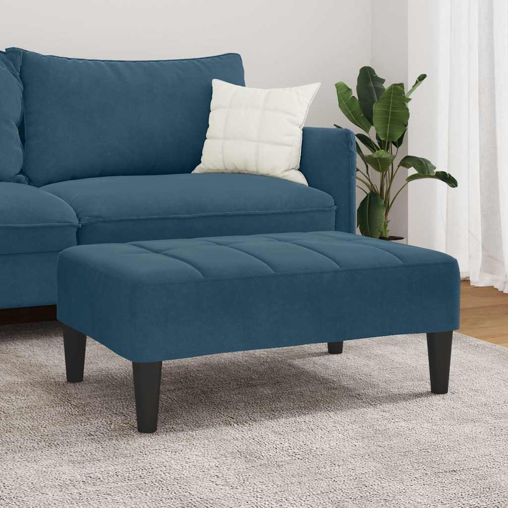 Repose-pied bleu 77x55x31 cm velours - XIOS