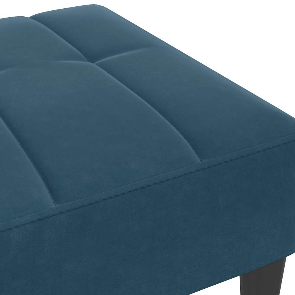 Repose-pied bleu 77x55x31 cm velours - XIOS
