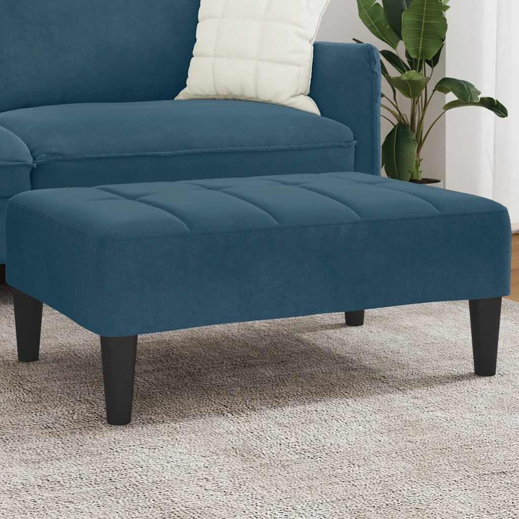 Repose-pied bleu 77x55x31 cm velours - XIOS