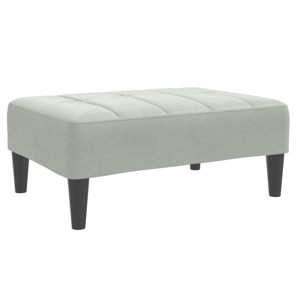 Repose-pied gris clair 77x55x31 cm velours - XIOS
