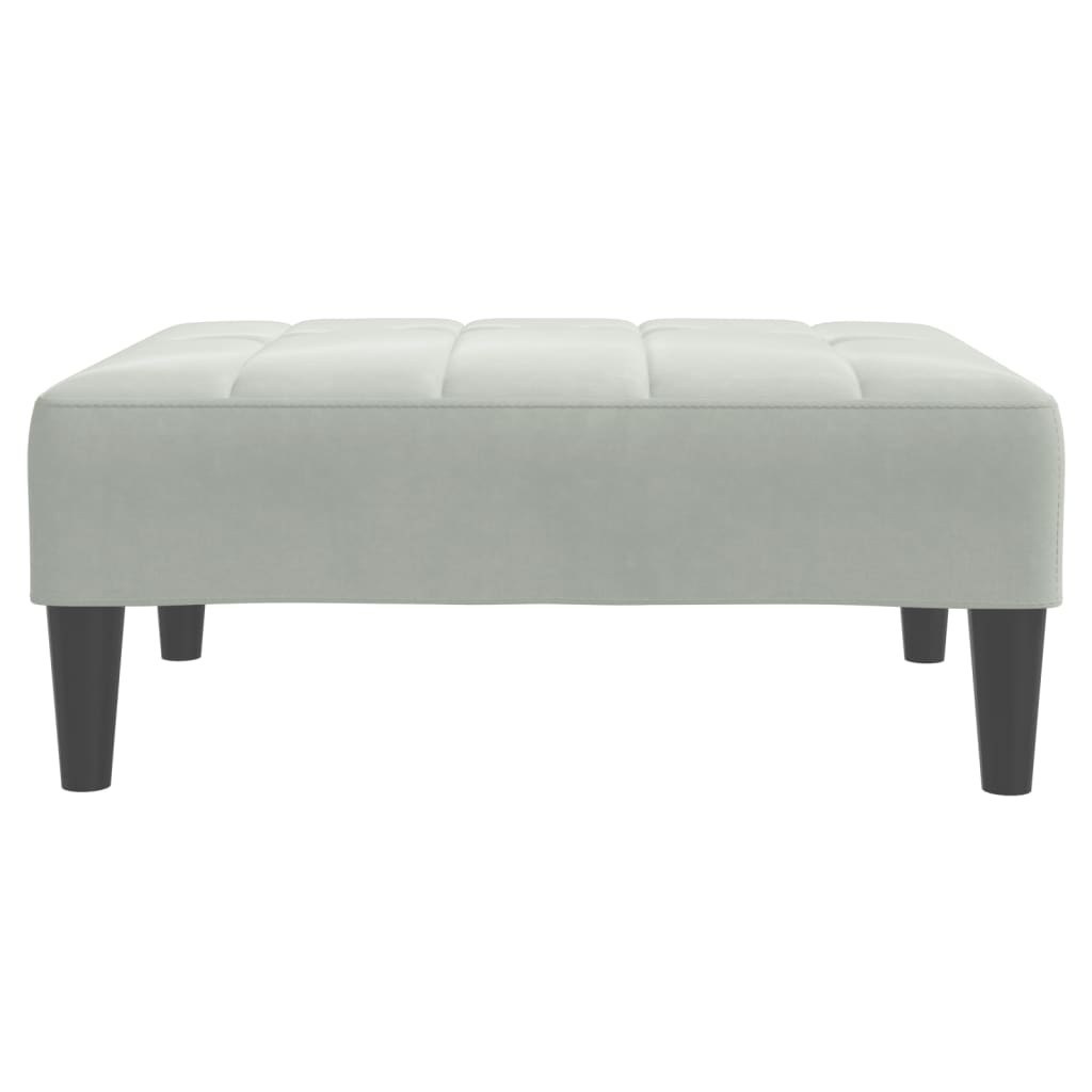 Repose-pied gris clair 77x55x31 cm velours - XIOS