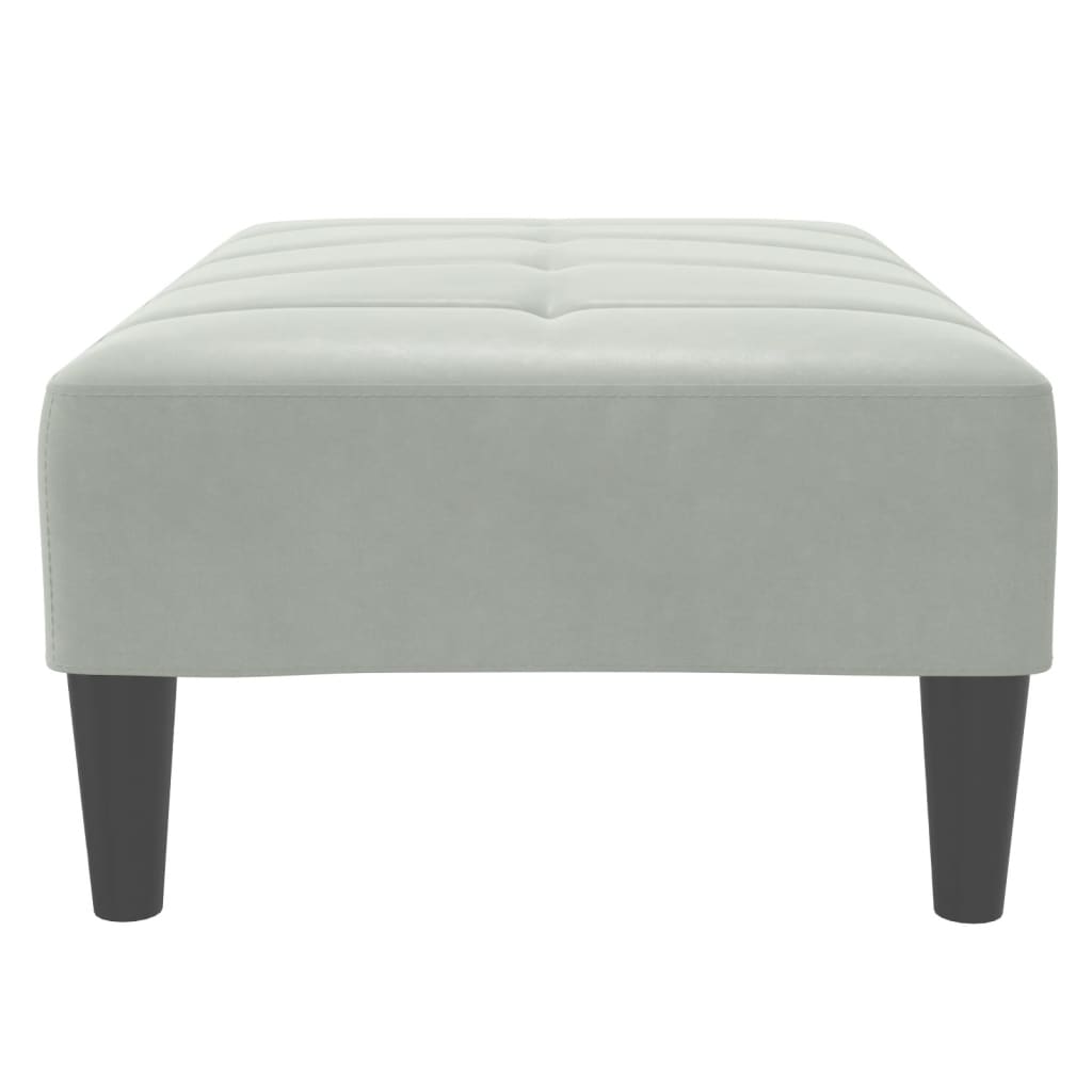Repose-pied gris clair 77x55x31 cm velours - XIOS