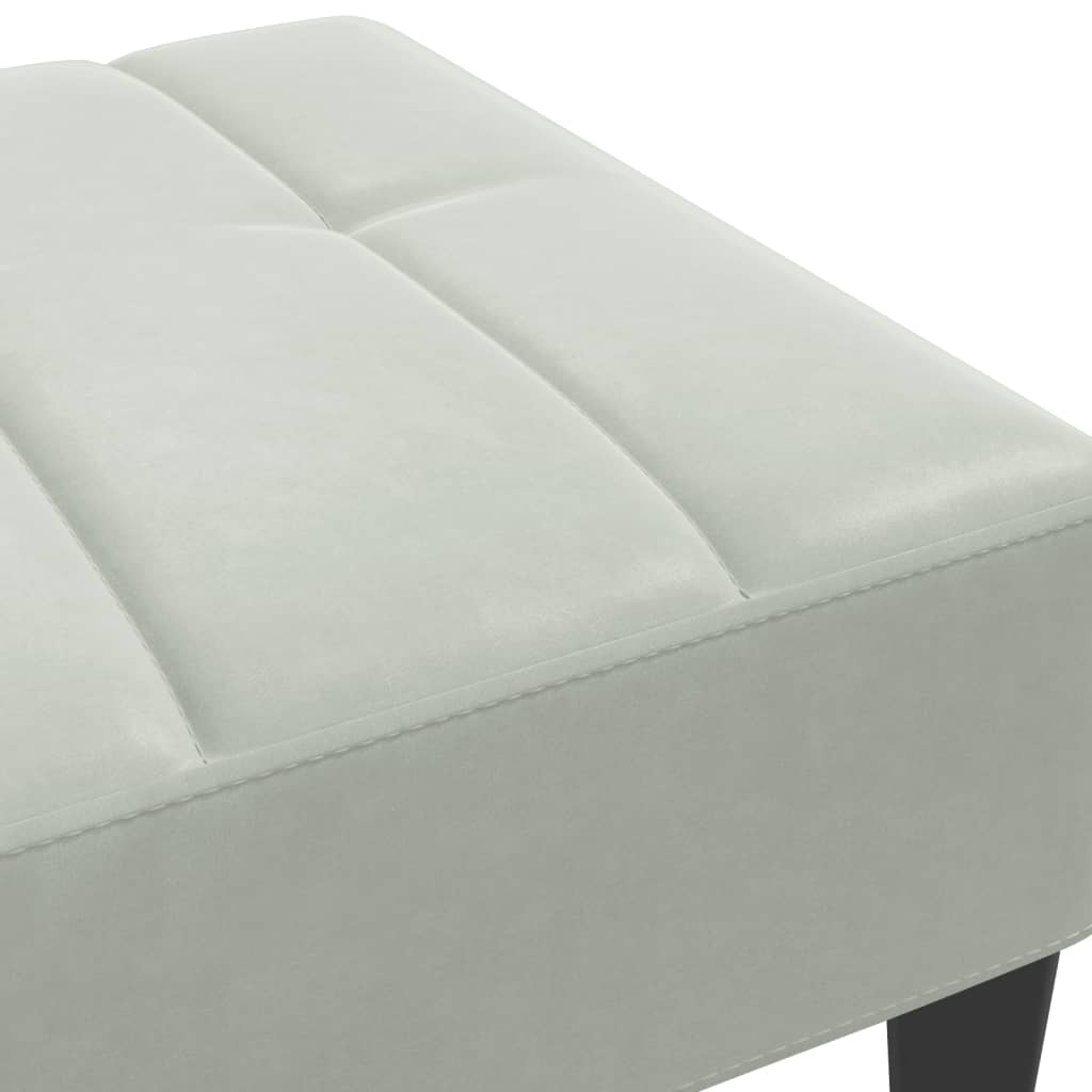 Repose-pied gris clair 77x55x31 cm velours - XIOS