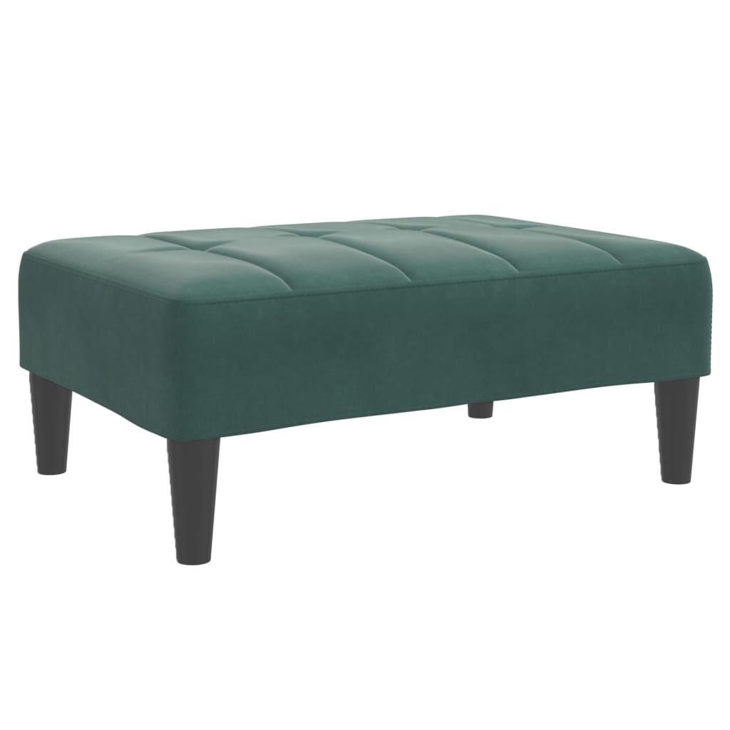 Repose-pied vert foncé 77x55x31 cm velours - XIOS