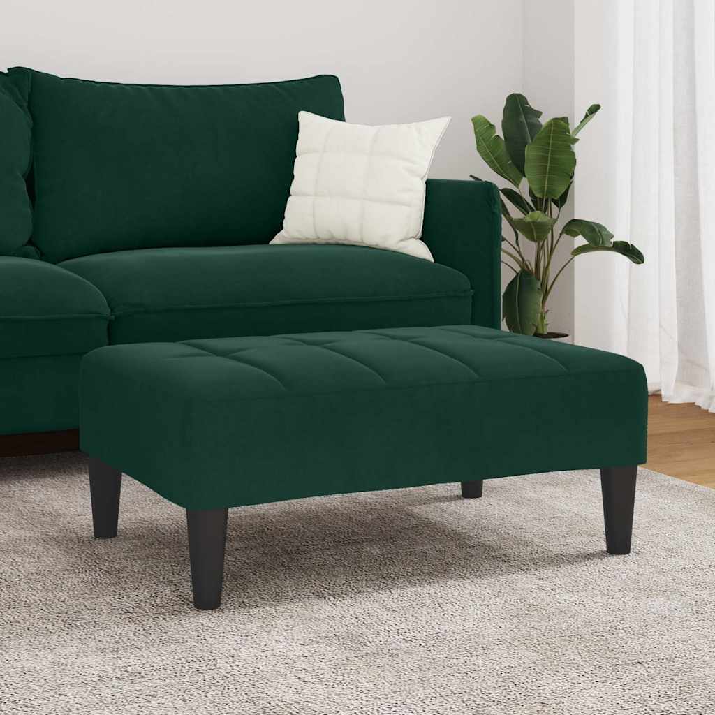 Repose-pied vert foncé 77x55x31 cm velours
