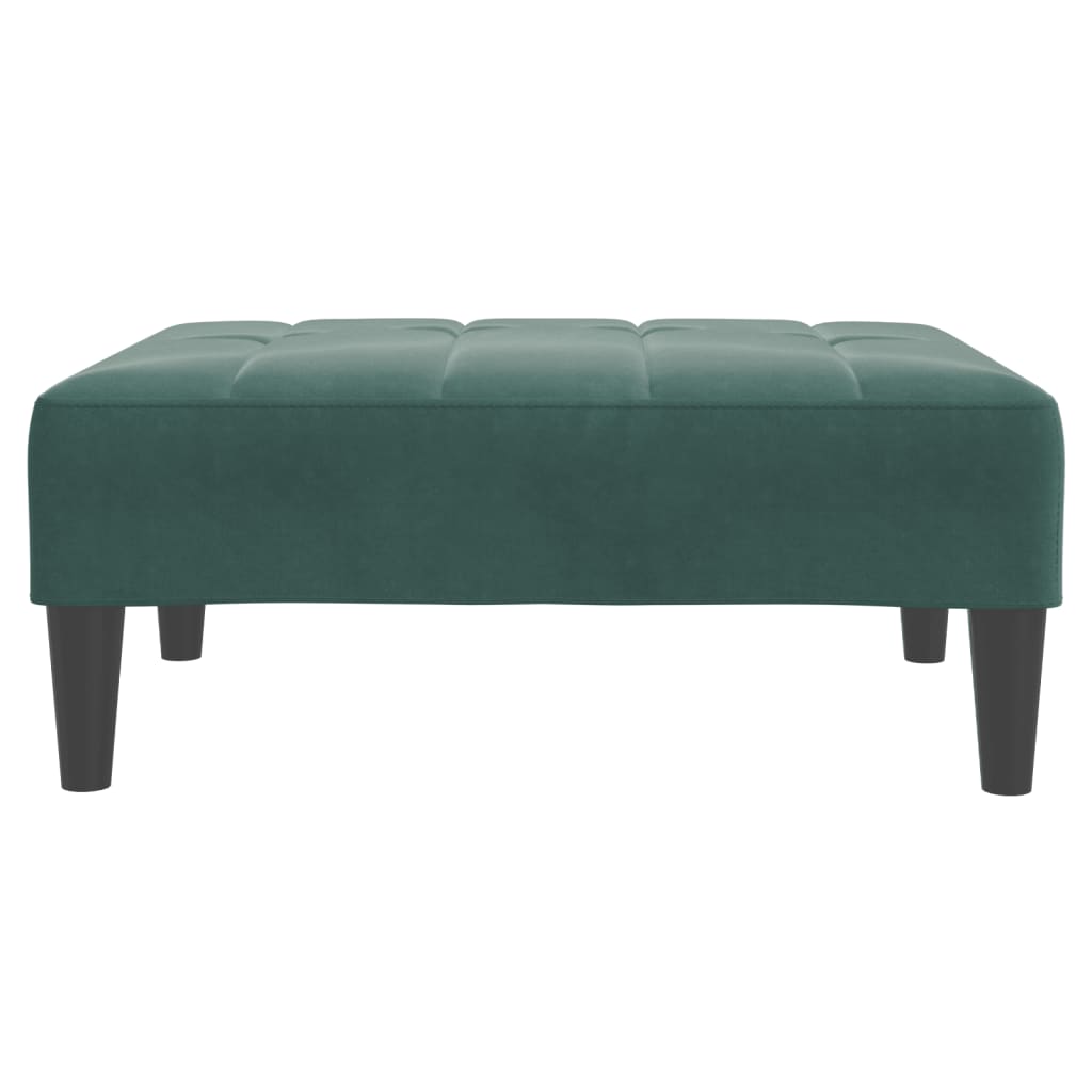Repose-pied vert foncé 77x55x31 cm velours - XIOS