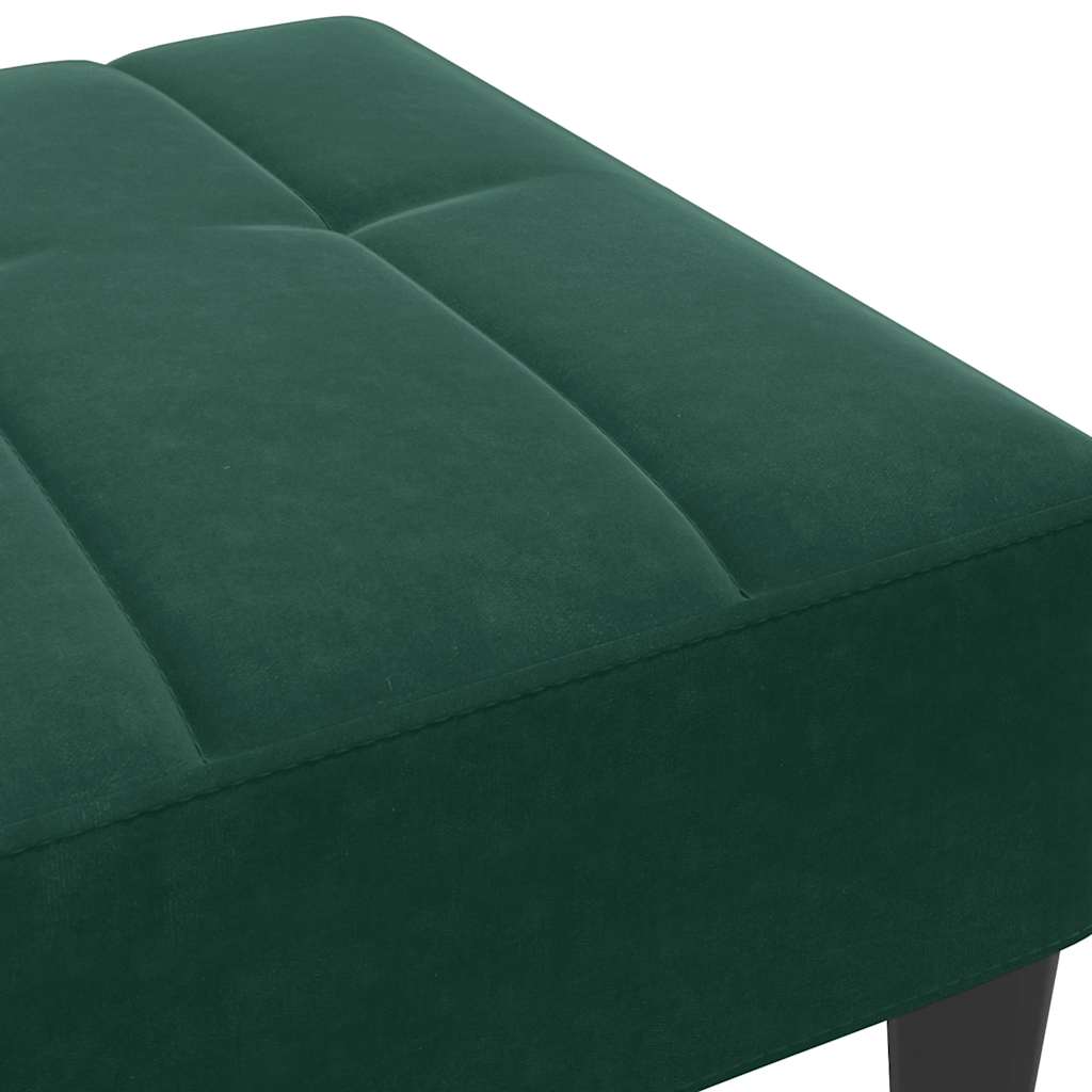Repose-pied vert foncé 77x55x31 cm velours