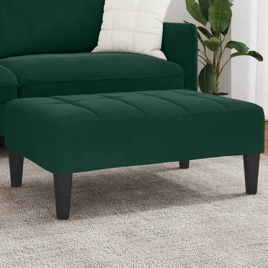 Repose-pied vert foncé 77x55x31 cm velours