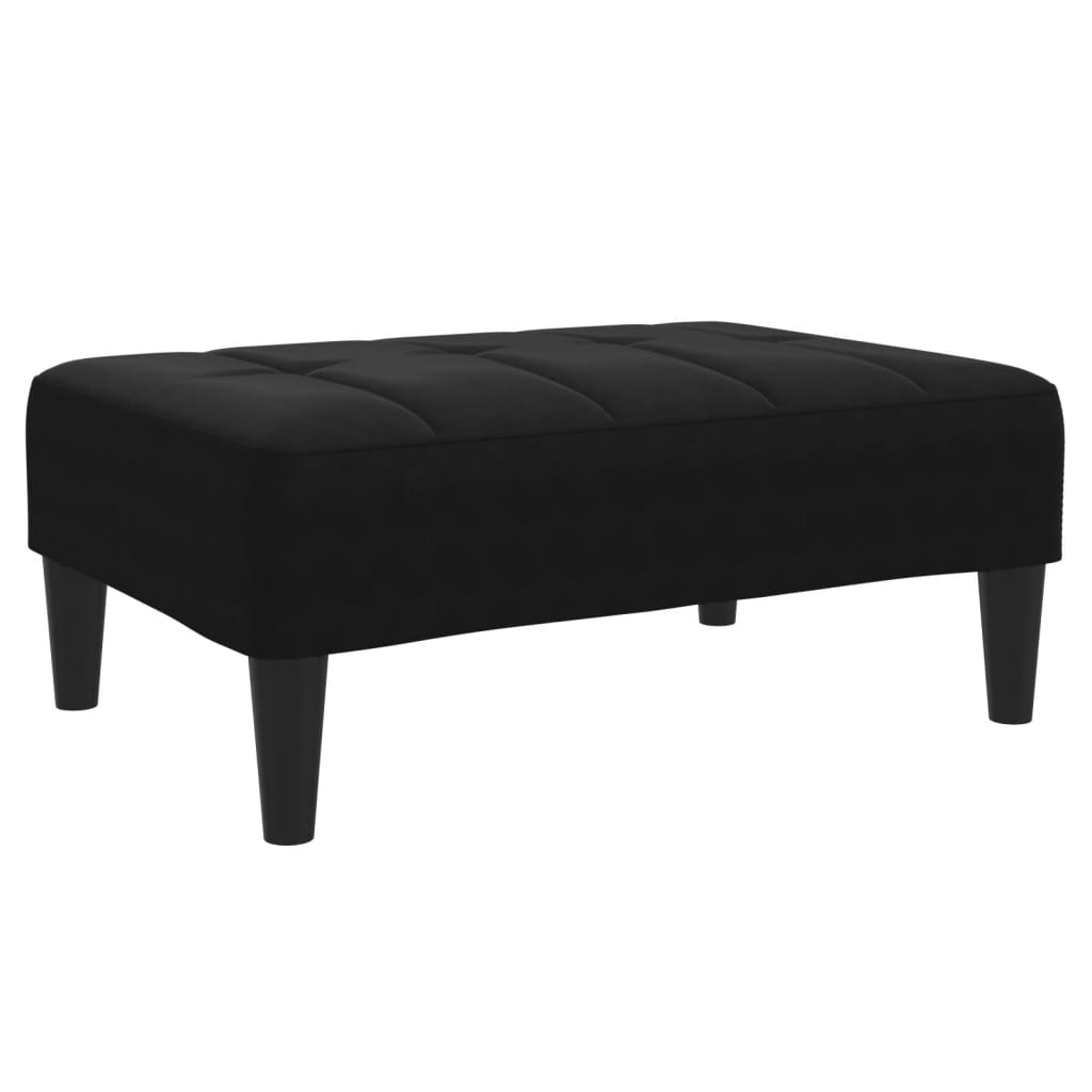Repose-pied noir 77x55x31 cm velours - XIOS