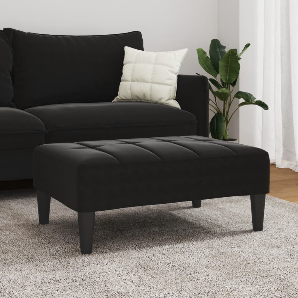 Repose-pied noir 77x55x31 cm velours