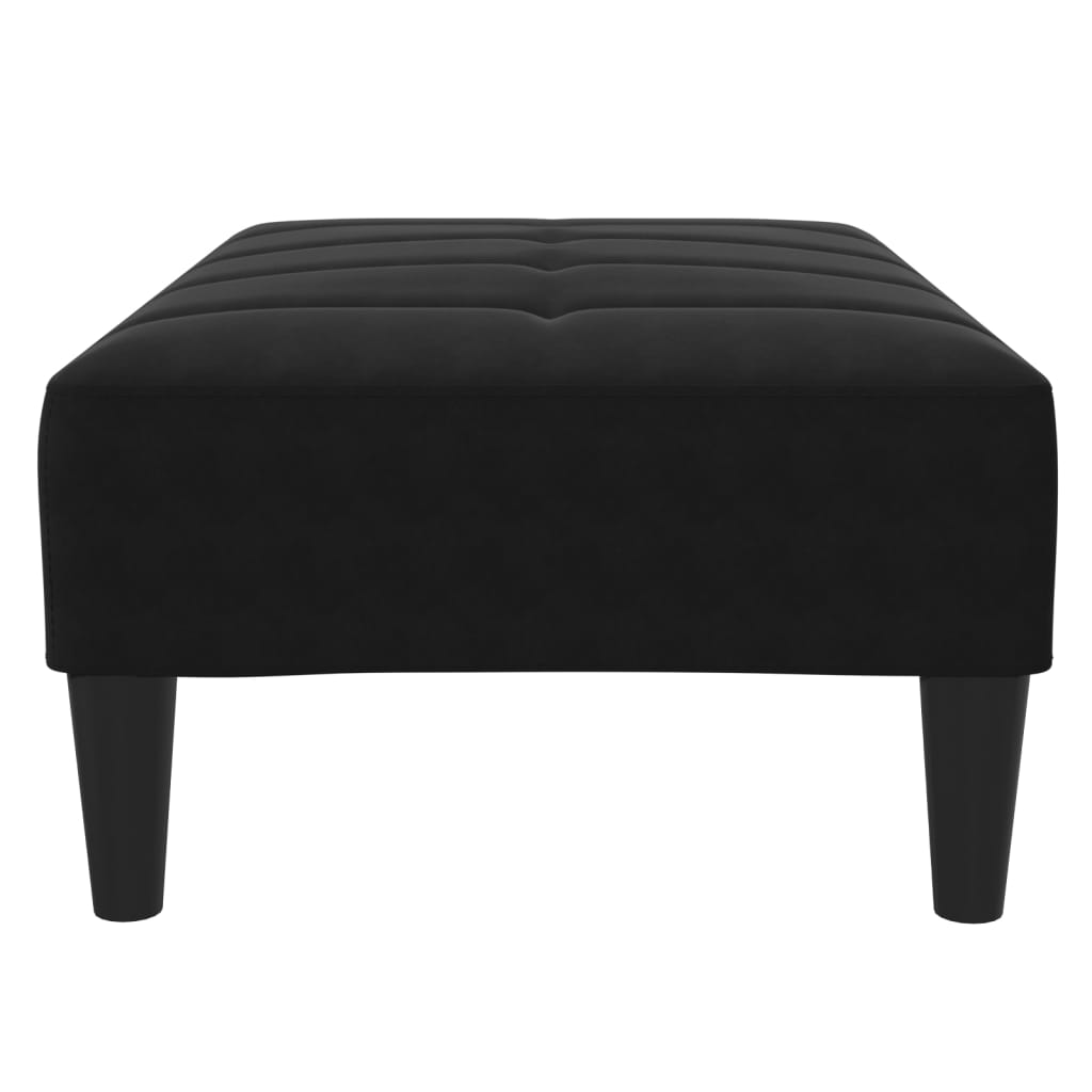 Repose-pied noir 77x55x31 cm velours - XIOS