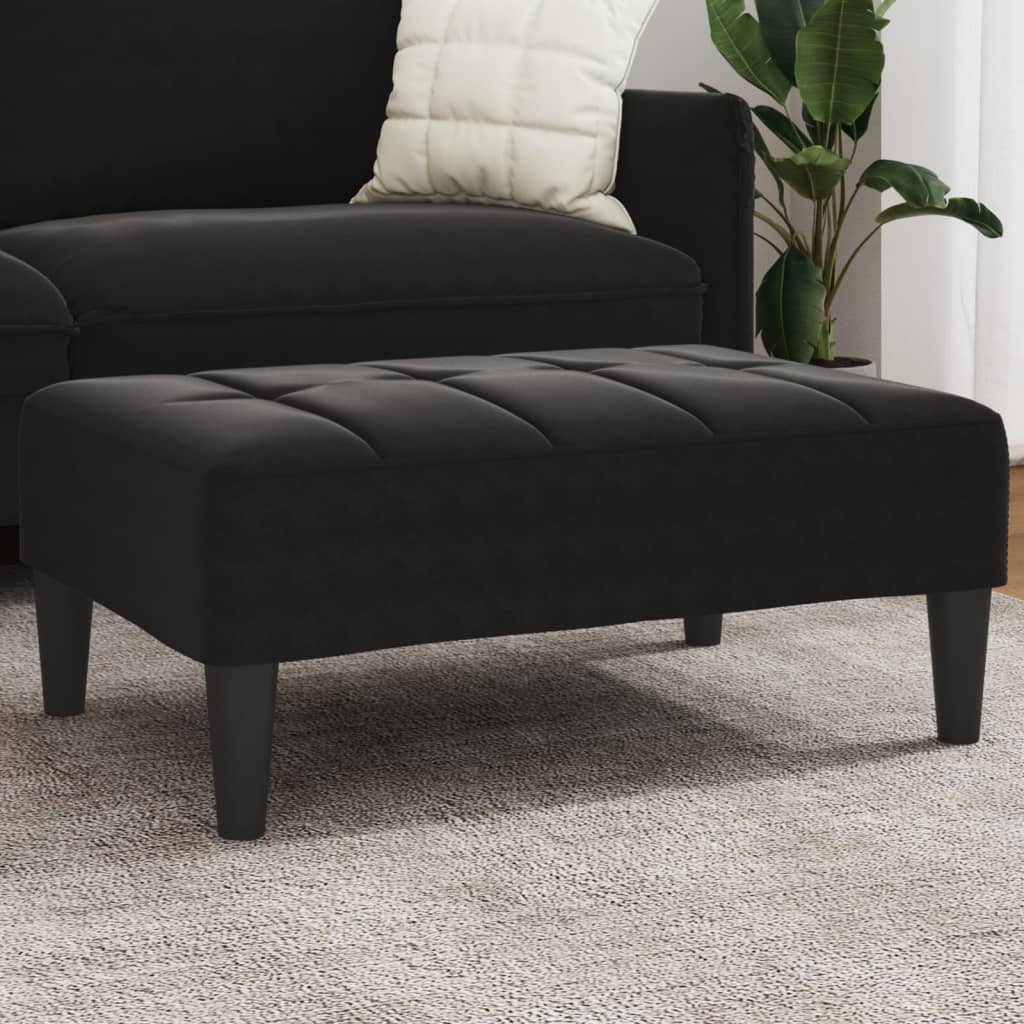 Repose-pied noir 77x55x31 cm velours
