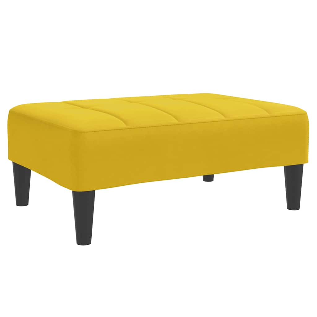 Repose-pied jaune 77x55x31 cm velours - XIOS