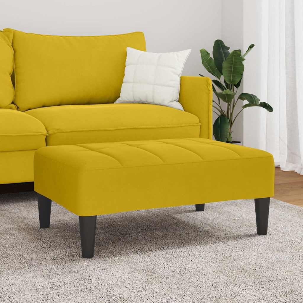 Repose-pied jaune 77x55x31 cm velours - XIOS