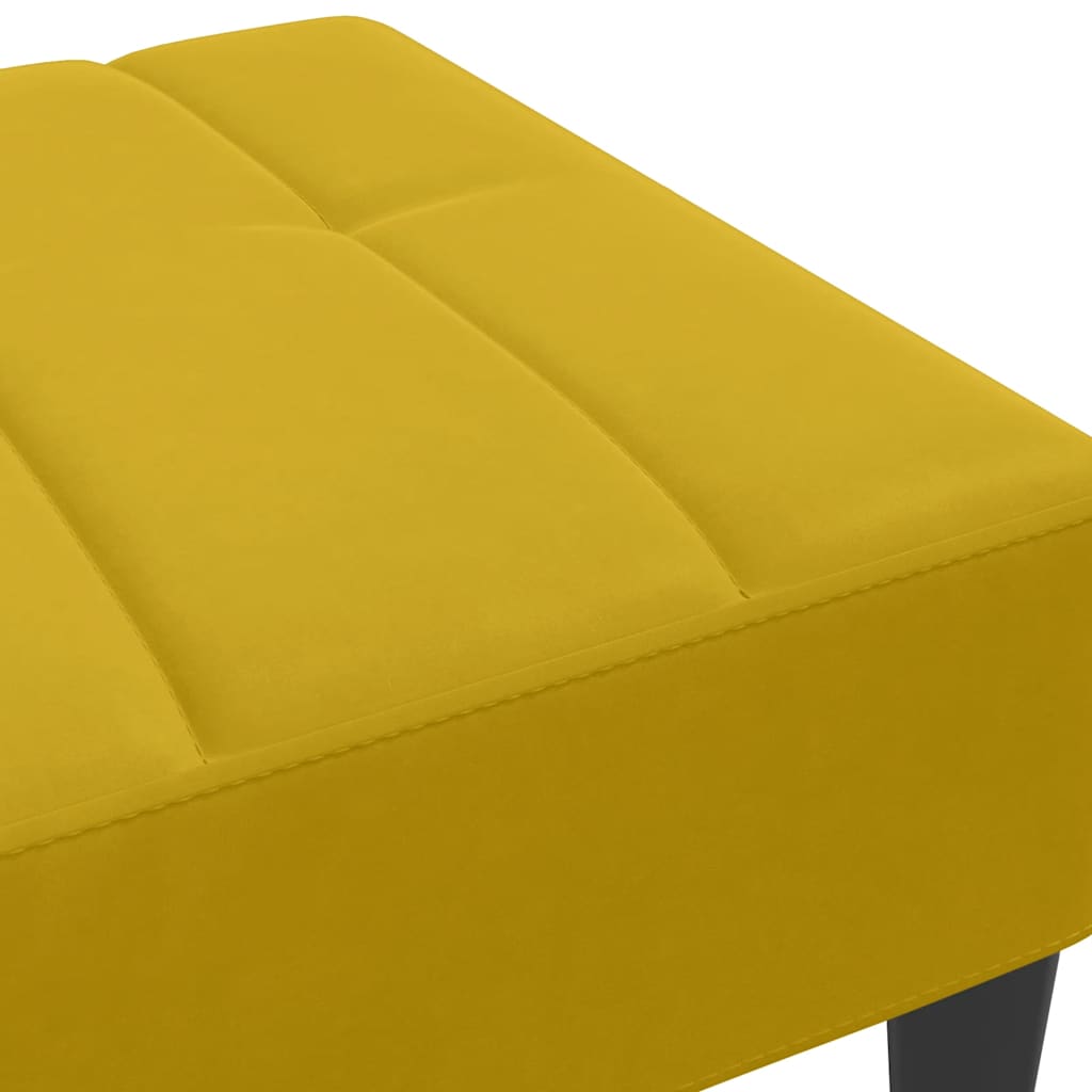 Repose-pied jaune 77x55x31 cm velours - XIOS