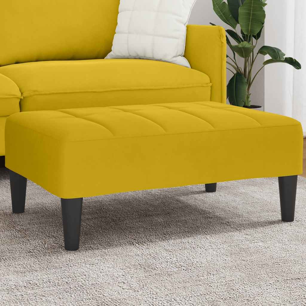 Repose-pied jaune 77x55x31 cm velours - XIOS