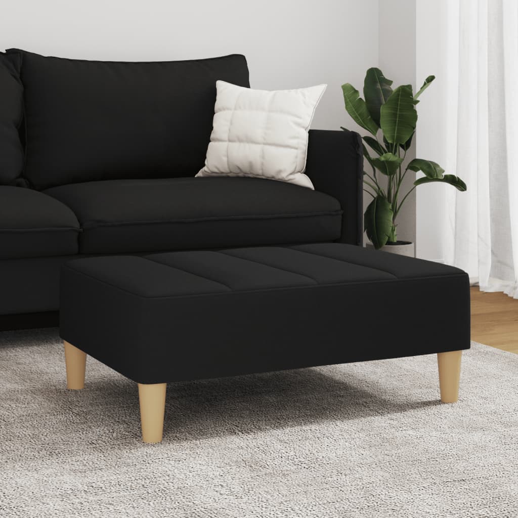Repose-pied noir 77x55x31 cm tissu - XIOS