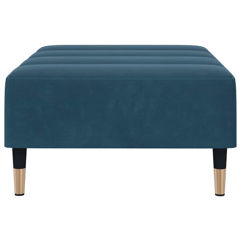 Repose-pied bleu 77x55x31 cm velours