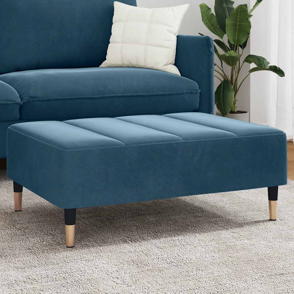 Repose-pied bleu 77x55x31 cm velours