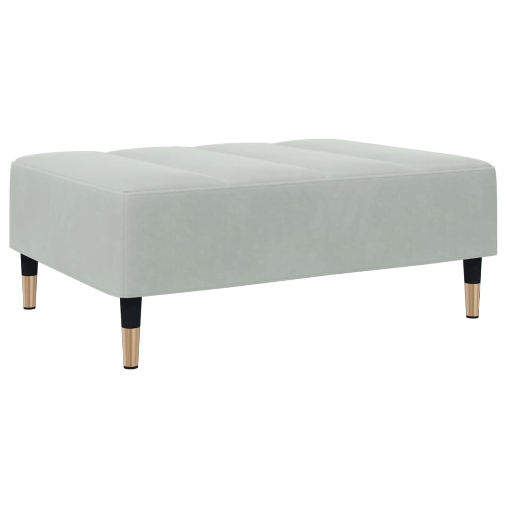 Repose-pied gris clair 77x55x31 cm velours - XIOS