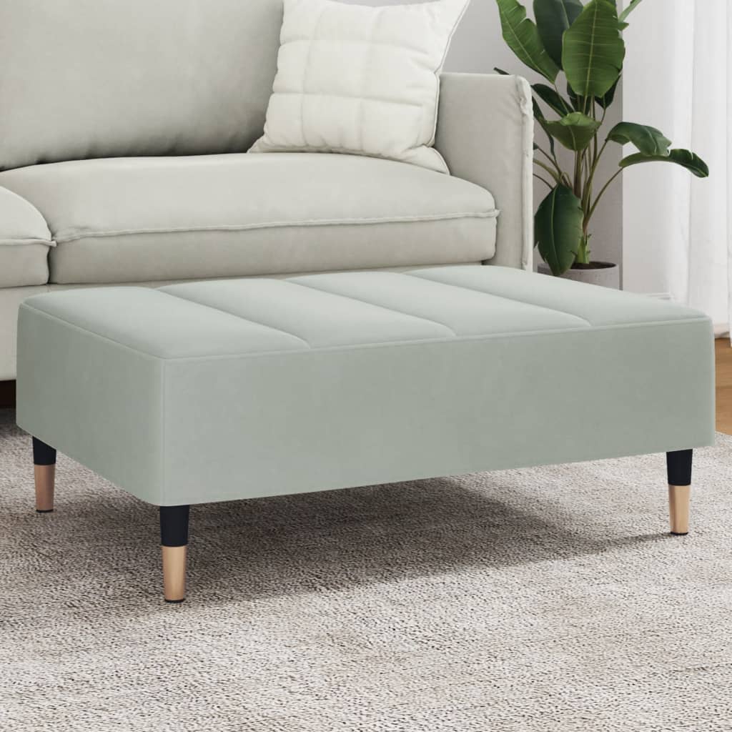 Repose-pied gris clair 77x55x31 cm velours - XIOS